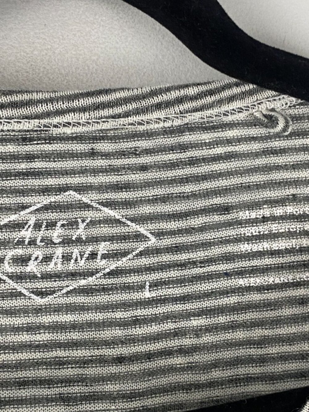 Alex Crane Linen Long Sleeve T Shirt Mens Large Gray White Stripe - Picture 4 of 10